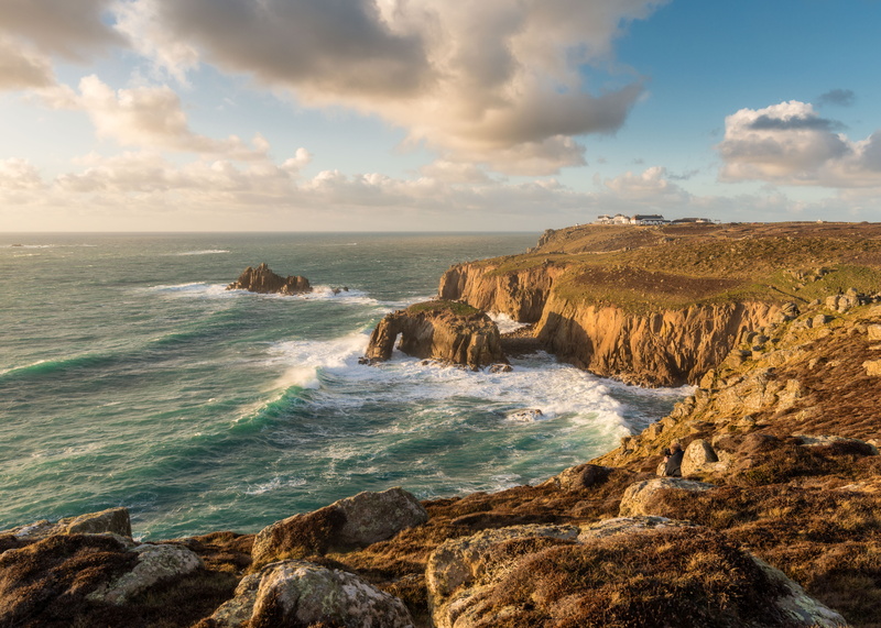 body of water, Cornwall, ocean  waves, wave, sea, body, water, rocks, cliffs, England, photo, 5K, sunset, atlantic Ocean, rock - Object, scenics, landscape