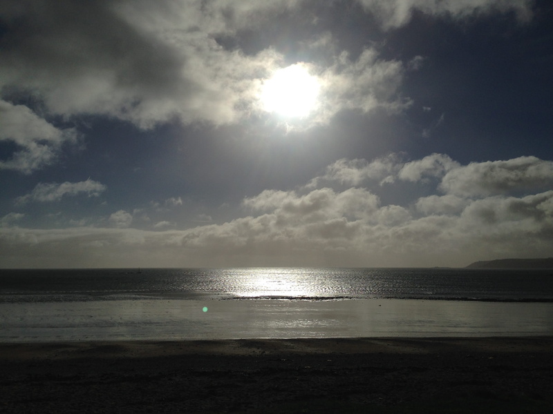 2K, sky, beauty in nature, nature, water, penzance, tranquility, evening falls, cloud - sky, reflection, sunbeam, sea, horizon over water, no people, united kingdom