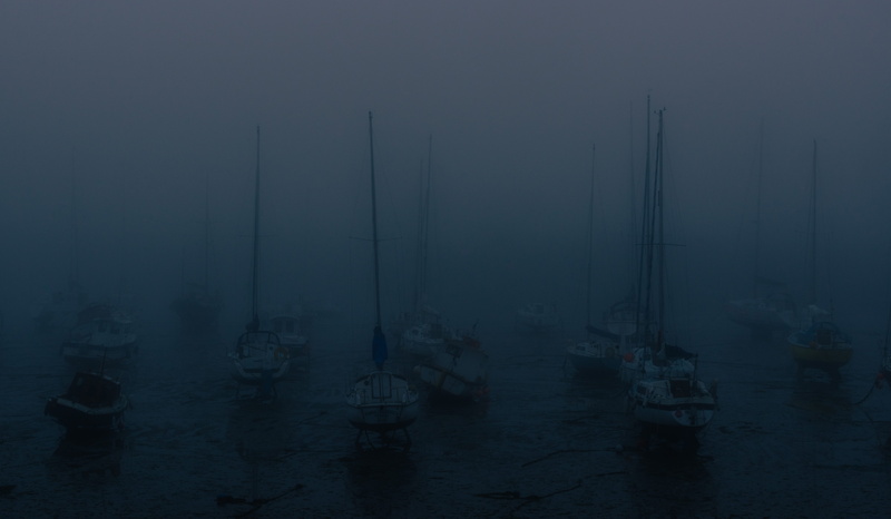 night, no people, water, fishing industry, light, beauty in nature, mode of transportation, coast, tranquility, fog, harbour, harbor, penzance, built structure
