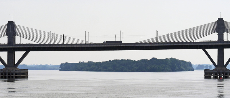 water, 3500 meters total length, 4K, suspension bridge, transportation, danube island, underflow, nature, no people, pier, calafat, romania, bridge - man made structure
