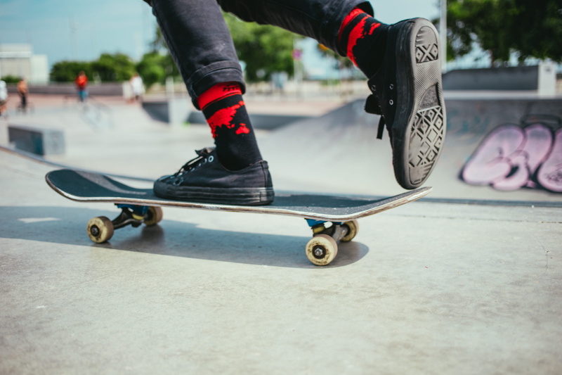 Outdoors, skateboarder, body part, street, stunt, activity, recreation, male, lifestyles, one, toned, urban, view, skating, ramp, low section, jawdropping
