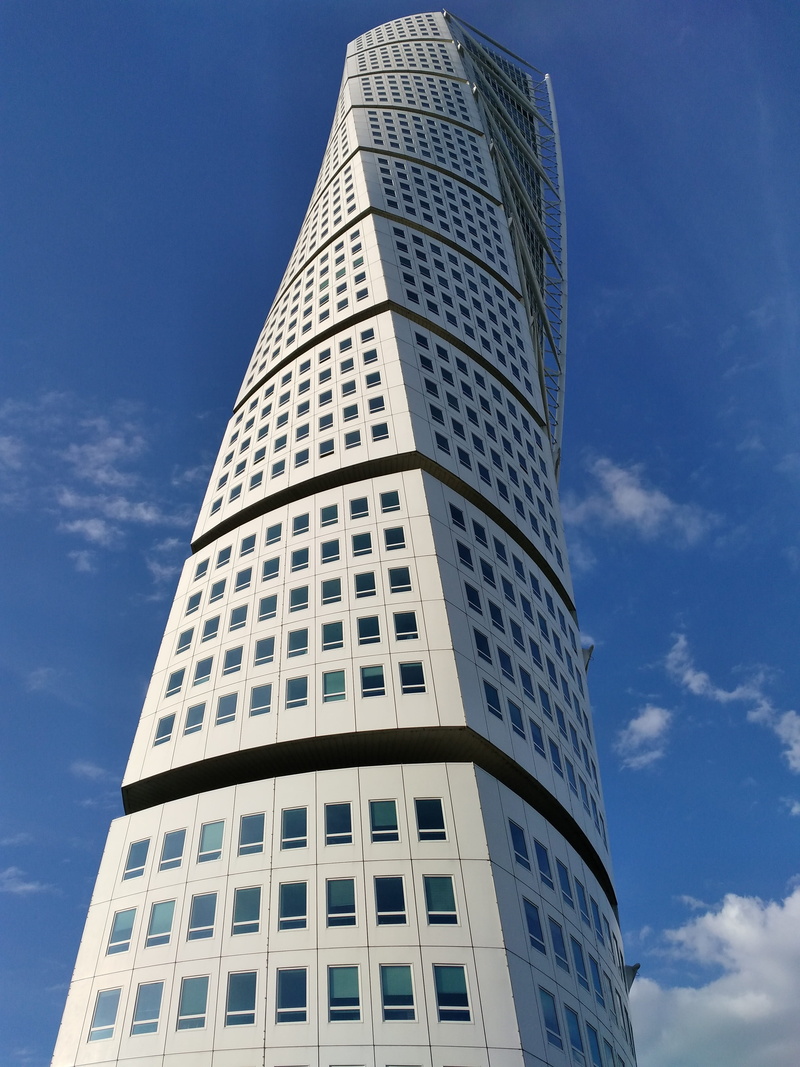 office building exterior, grey, office, sky, building construction, window, tall - high, 4K, architecture, sweden, day, construction, no people, low angle view