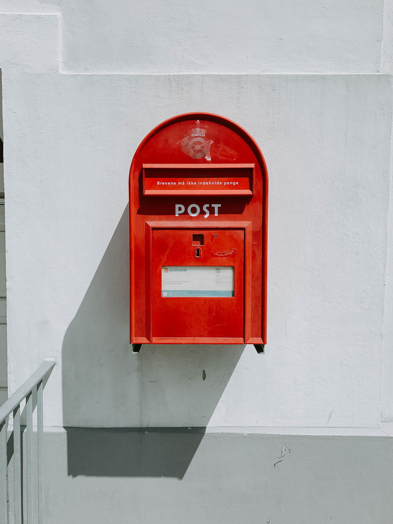 correspondence, post office, red, copenhagen, public mailbox, text, telephone, denmark, color, wall, post, copenhagan, bright, wes anderson, day, mailbox