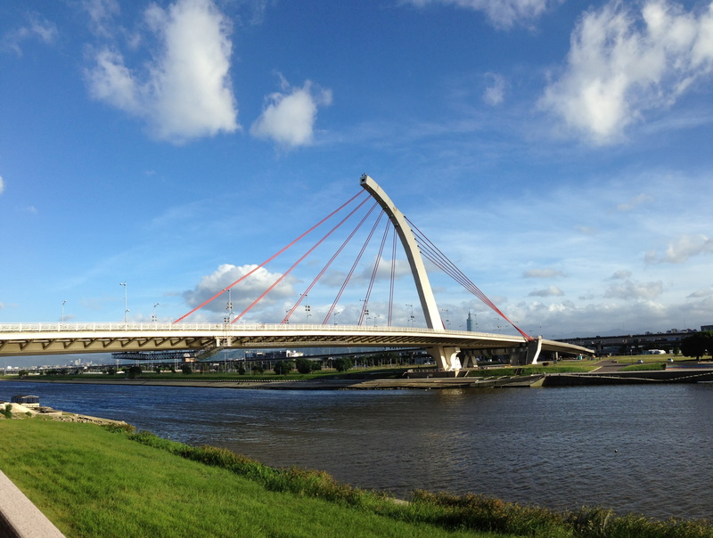 transportation, bridge, no people, road, river, construction, new taipei city, landscape, taiwan, sky, outdoors, famous Place, da zhi bridge, architecture