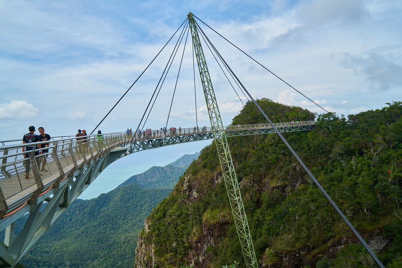 mode of transportation, plant, built structure, green, rural, rope, tourism, outdoors, beautiful, clouds, engineering, water, Nature, bridge - Man Made Structure