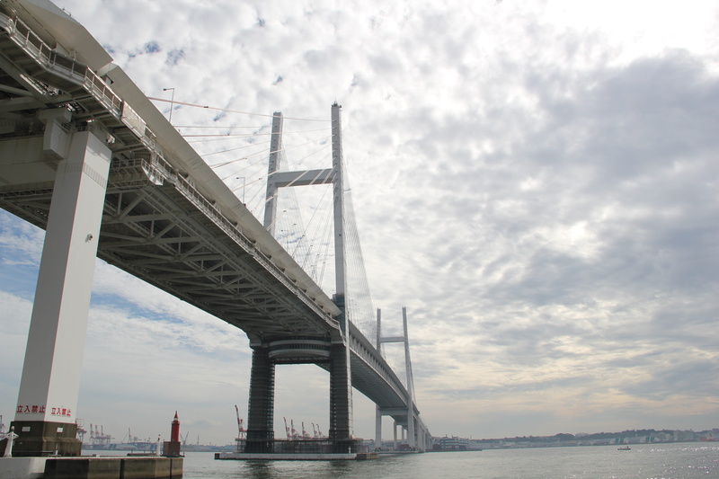 engineering, landmark, day, 5K, water, port, travel, outdoors, yokohama, transportation, nature, bridge, built structure, bridge - man made structure
