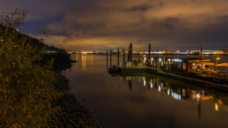 landscape, cloud - sky, elbe, illuminated, river, port city, water, wadden sea, blankenese, rest, north sea, nautical vessel, shipping, clouds, sunset
