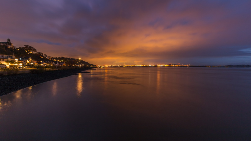beach, port city, night, city, mood, blankenese, lights, landscape, cloud - sky, architecture, sky, wave, gray, watts, maritime, sand, bank, relaxation