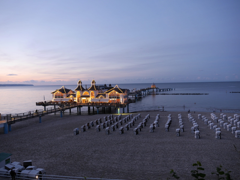 Sea, Sellin, land, outdoors, coastline, Baltic Sea, rügen, water, groyne, sunset, beach, built structure, building, Bridge, no people, sea bridge, sea