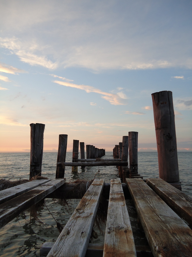no people, wooden posts, outdoors, 4K, nature, coast, twilight, pier, post, building exterior, wood - material, Posts, sky, northern germany, Baltic Sea