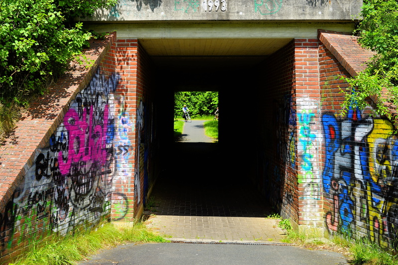 street art, creativity, art and craft, building exterior, opening, underpass, cyclists, transit, wall - building feature, entrance, 5K, federal street