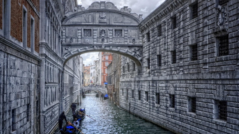 1080P, boats, nature and landscapes, venice, stone brick, hdr, canal, brick, stone, bridge