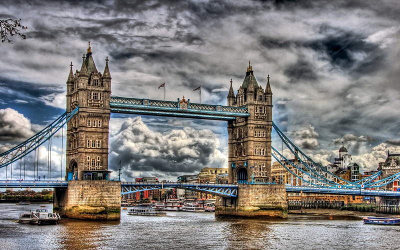 tourism, 1080P, london, river, europe, english Culture, water, bridge - Man Made Structure, waterfront, national Landmark, sky, cloud - Sky, travel, hdr