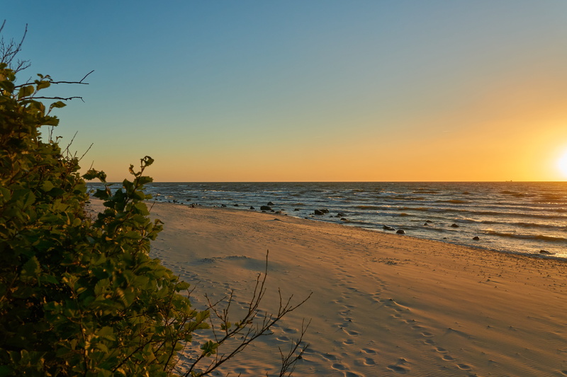 romantic, no people, clear sky, horizon, land, tranquil scene, 5K, baltic sea, sunset, horizon over water, sea, sky, still, idyllic, plant, sand, rügen