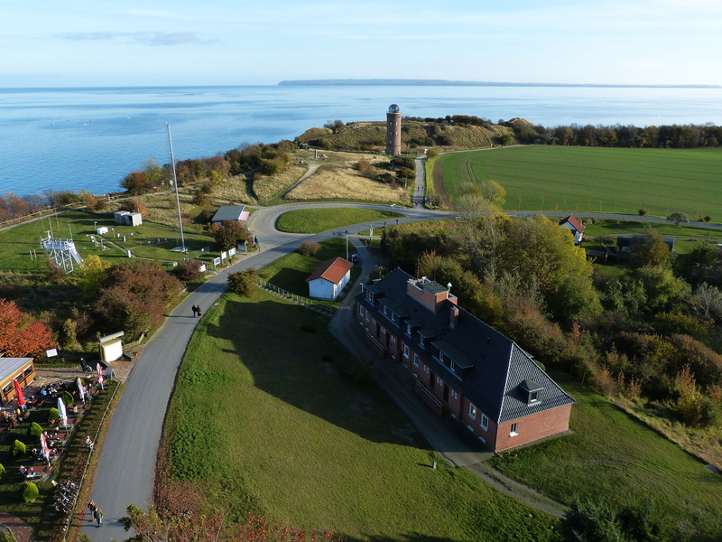rügen, nature, horizon over water, Rügen, 4K, grass, view, landscape, sky, scenics - nature, cape arkona, no people, building exterior, Lighthouse, high angle view