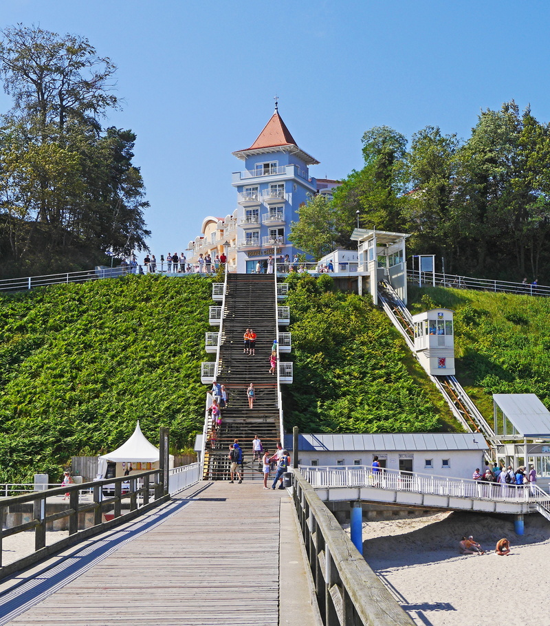 dune landscape, spirituality, sky, place of worship, sand, beach, sunlight, inclined lift, baederacrhitektur, seaside resort, ostseebad sellin, building exterior