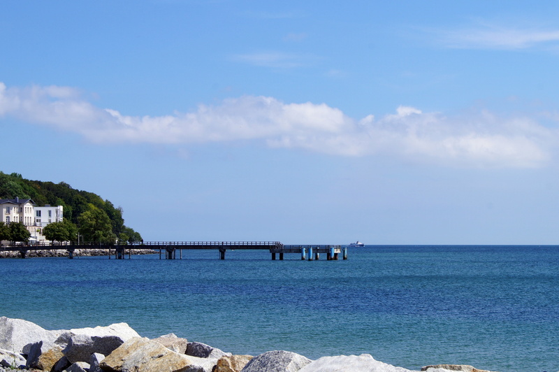 outdoors, sea, rock, sky, rügen island, nature, architecture, idyllic, day, beach, horizon over water, built structure, scenics - nature, beauty in nature