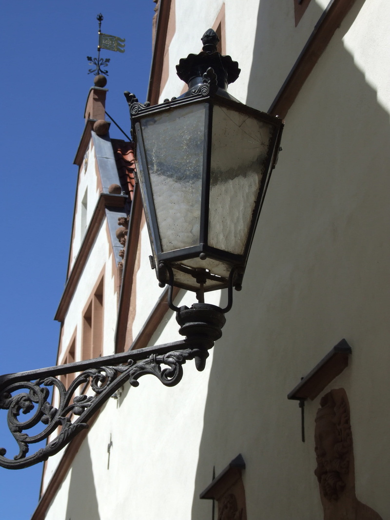 electric lamp, no people, historically, sky, street, Marketplace, day, outdoors, Lemgo, low angle view, metal, statue, hanseatic league, old town, city