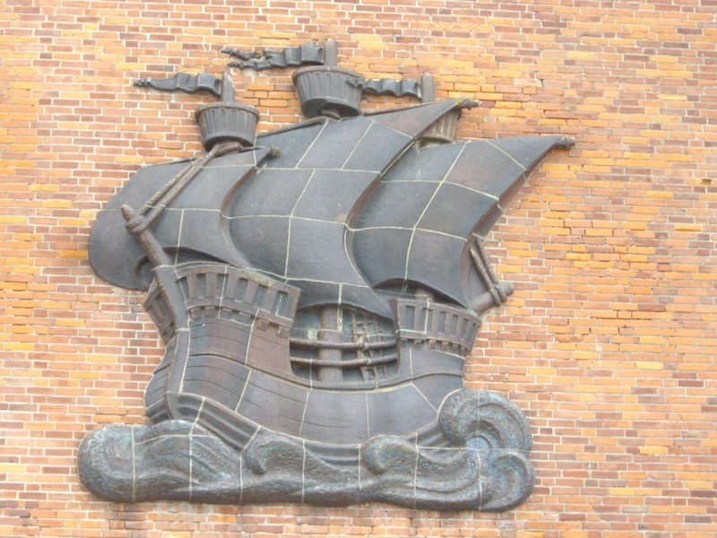 stralsund, symbol, day, shield, architecture, animal, sailing vessel, close-up, brick wall, art and craft, old, 2K, wall - building feature, pattern, sculpture