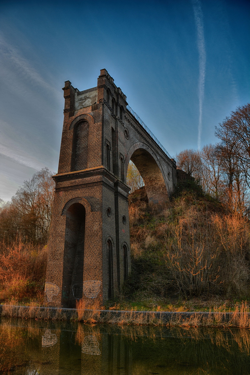 5K, water, plant, day, Bridge, architecture, bricks, outdoors, bridge - man made structure, dortmund, tree, Brick, cloud - sky, arch, river, arch bridge