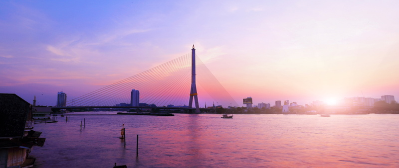 viii, building, transportation, modern, landscape, 4K, outdoors, photography, sky, suspension, office building exterior, river, thai, sun, light, landmark