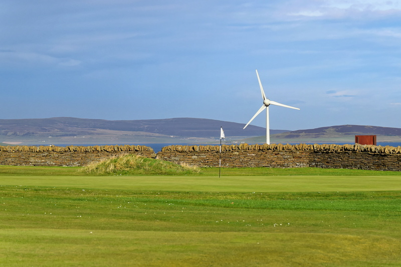 leisure, land, electricity, orkney, golf course, power supply, blue sky, wall, entertainment, recreation, technology, autumn, golf, sky, beauty in nature