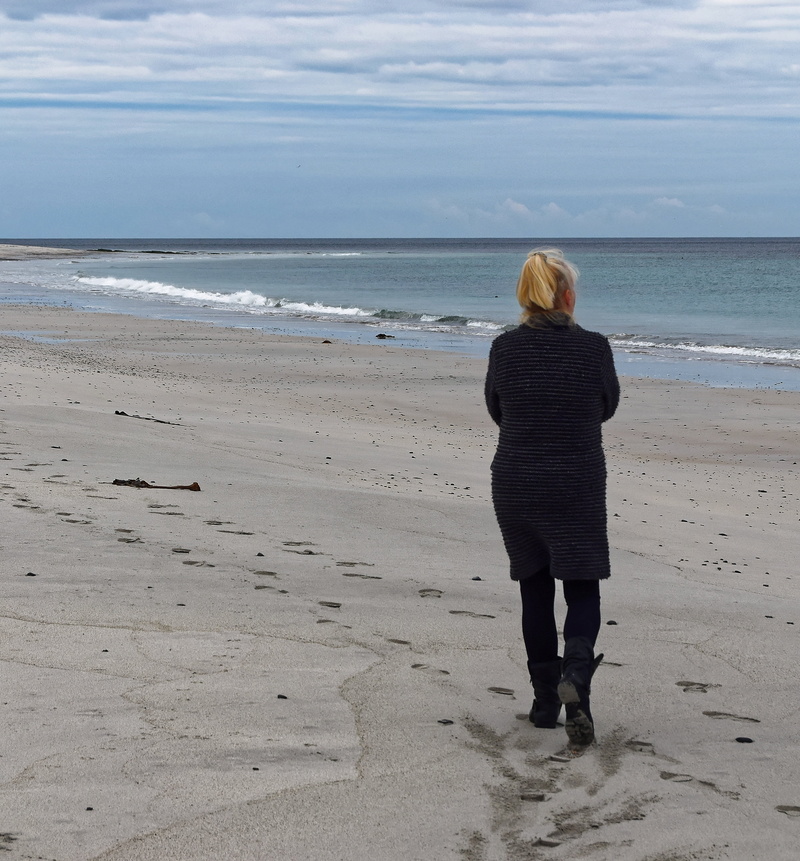 clouds, seashore, sand, walking people, horizon over water, tranquil, land, walk, people walking, orkney, active, exercise, chilly, white mill bay, scotland