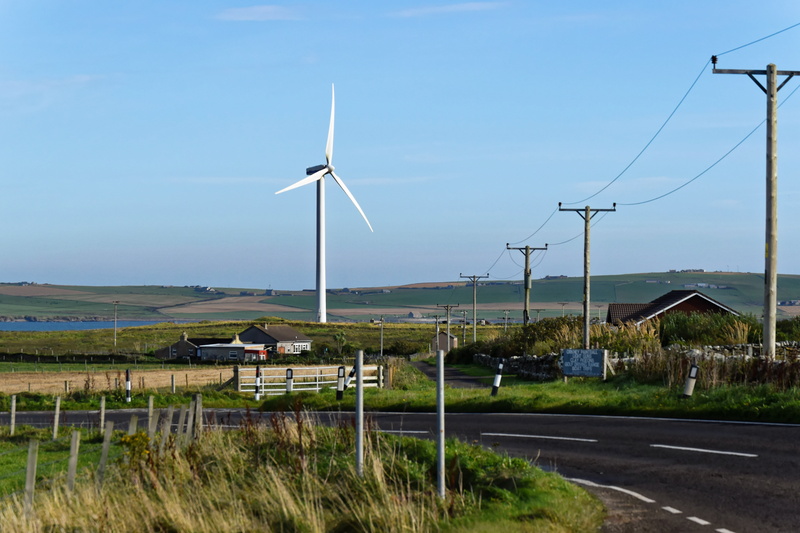 turbine, outdoor, renewable energy, green, environment, autumn, no people, landscape, outdoors, countryside, cable, day, telephone poles, rooftops, farm
