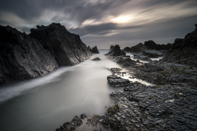 england, nature, hartland  quay, daytime, jones, body of water, 5K, scenics, north  Devon  coast, seascape, long  exposure, rock - Object, clouds, outdoors