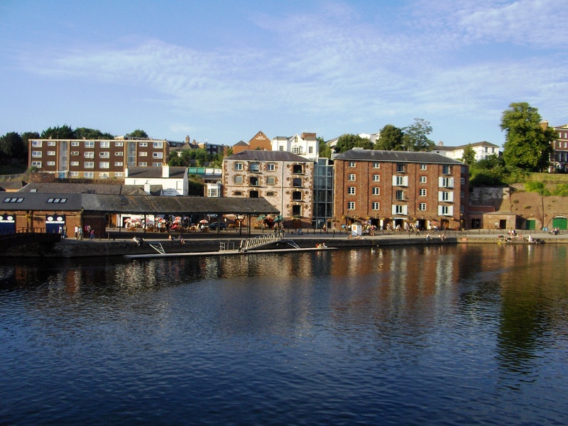 water, built structure, city, waterfront, no people, cloud - sky, nature, tree, quay, row house, river, reflection, england, outdoors, architecture, exeter