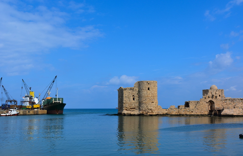 nature, building, archaeological, seascape, landscape, 5K, day, old castle, sea, building exterior, the past, bay, seaport, lebanon, built structure, nautical vessel