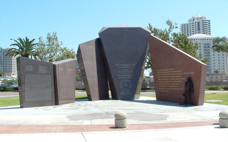 outdoors, sky, sculpture, sunny, tree, shadow, memorial, building Exterior, monument, california, growth, ancient, tourism, built Structure, san diego