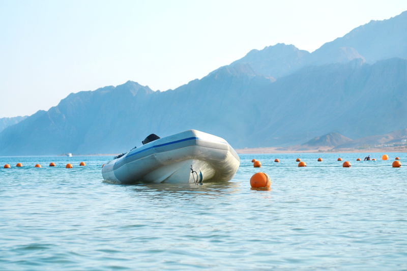 bay, south, 4K, inflatable, resort, lake, no people, scenics - nature, mountain range, nautical vessel, water, mode of transportation, Sinai, coast, floating on water