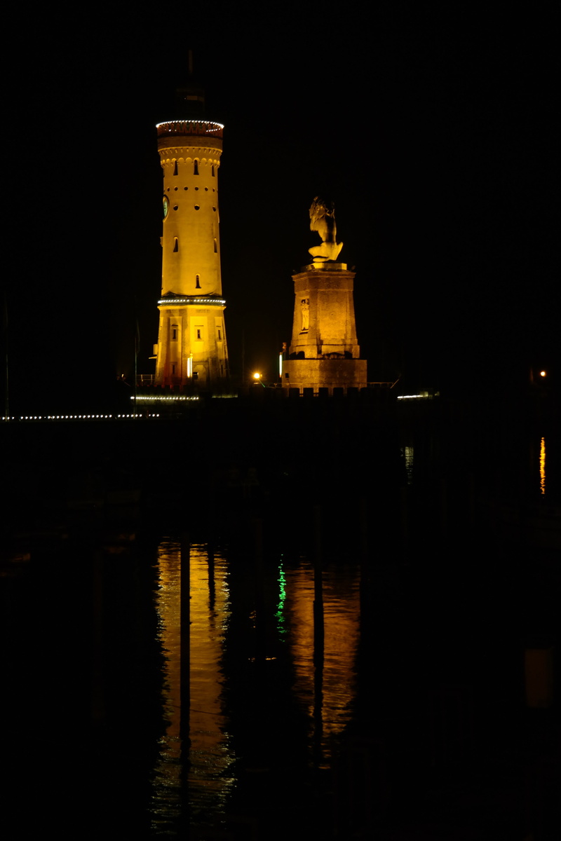 promenade, waterfront, sky, landmark, evening, seaport, lindau, idyllic, allgäu, places of interest, built structure, lighthouse, building, lighting, mood