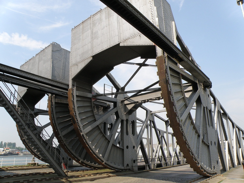 architecture, metal, crossing, wheel, Antwerpen, no people, day, steel, nature, cloud - sky, rusty, low angle view, oil industry, 2K, connection, mexicobrug
