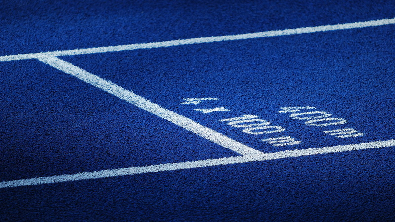 1080P, asphalt, running Track, communication, pattern, outdoors, number, blue, sports Race, track and field, lines, text, sports Venue, stadium, running