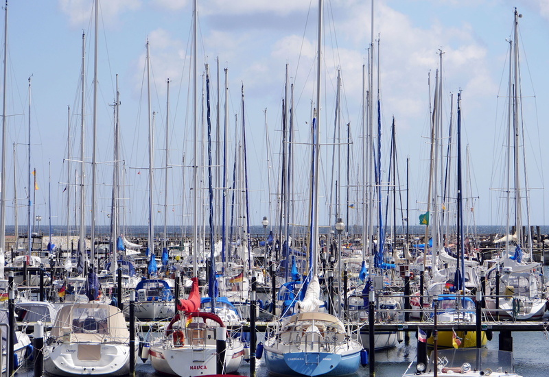 water, pole, harbor, cloud - sky, baltic sea, Jetties, seaworthy, sailing boats, sea, yacht, mode of transportation, port, travel, mast forest, no people