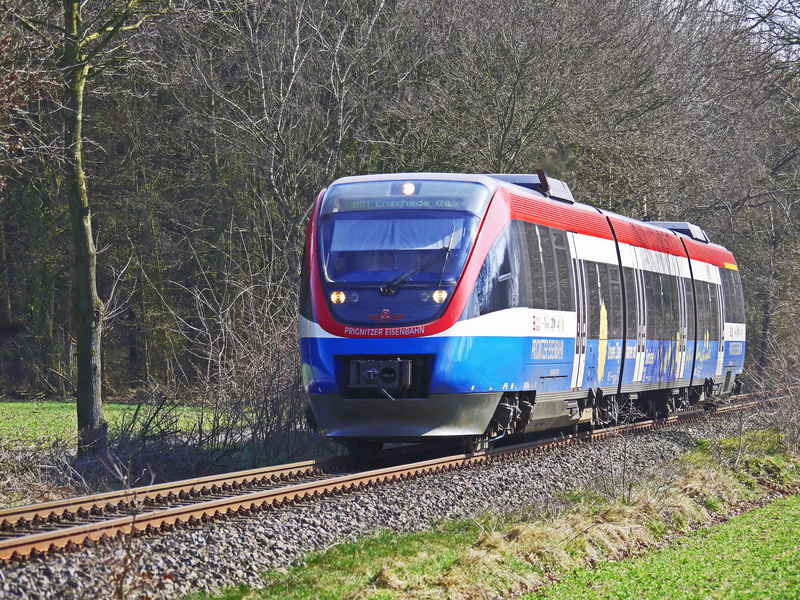 train, diesel railcar, train - vehicle, land vehicle, talent, transport, outdoors, public transportation, grass, plant, single-track, transport system