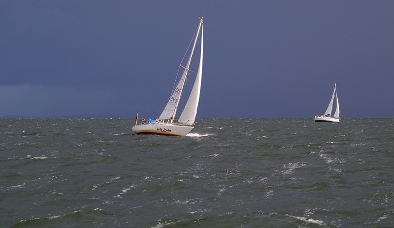 luxury, romantic, summer, mood, nature, rain, on the move, view, panorama, sun, boot, blue, wind, sail, rest, angle, baltic sea, distant view, white, 2K