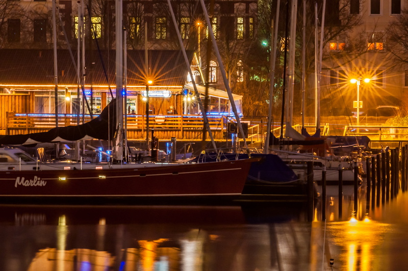 ship, canal, winter, architecture, mode of transportation, no people, illuminated, baltic sea, bridge, mood, boot, sailing vessel, moored, still, coast