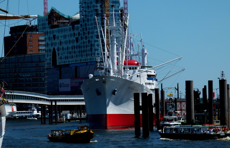 hamburg skyline, passenger craft, no people, architecture, Hamburg, germany, nautical vessel, coast, built structure, hanseatic, hafengeburtstag, mast
