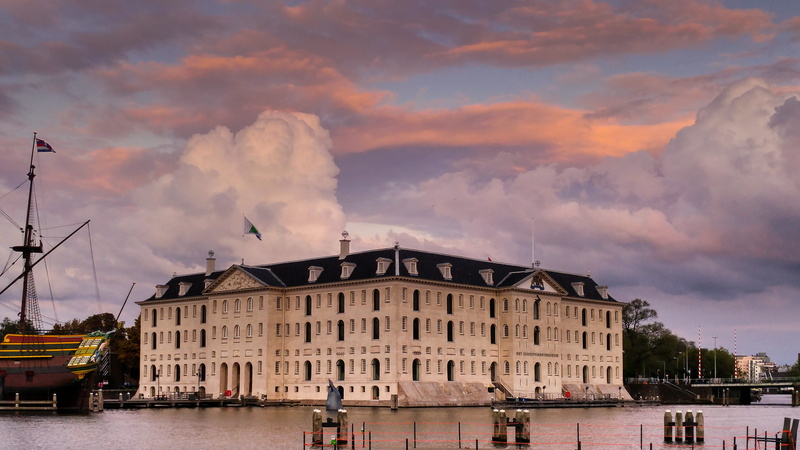 cloud - sky, 5K, transportation, amsterdam, architecture, day, outdoors, amsterdam maritime history museum, building exterior, building, incidental people