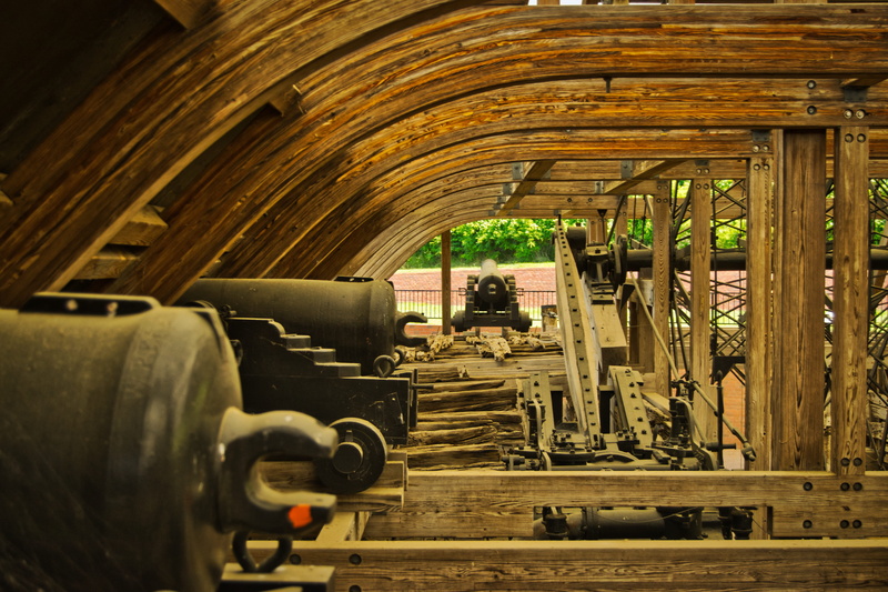 industry, rail transportation, museum, train - vehicle, machinery, day, ship, train, wood - material, 5K, cannon, fire weapon, wreck, historically, mode of transportation