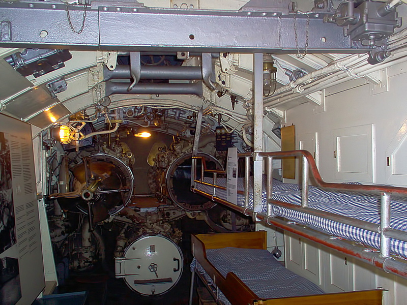 technology, machinery, pipe - tube, submarine, indoors, built structure, ceiling, metal, architecture, lighting equipment, european mink, suomenlinna, torpedo tubes