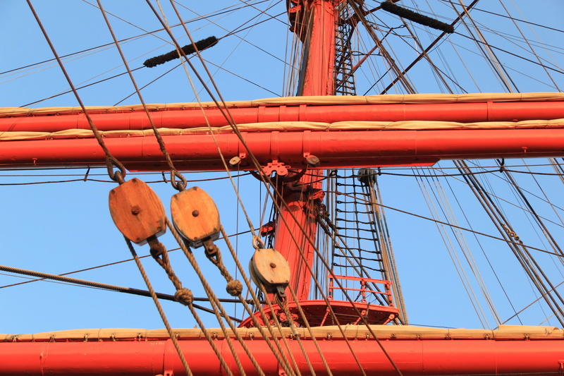 boat, sailing Ship, 4K, architecture, sailing, sunlight, mode of transportation, sky, twilight, rope, travel, metal, sails, germany, ship, red, vessel