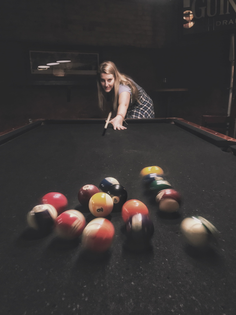 activity, young adult, iphoneography, game, table, casual clothing, shot on iphone, women, lifestyles, indoors, young women, leisure activity, pool ball