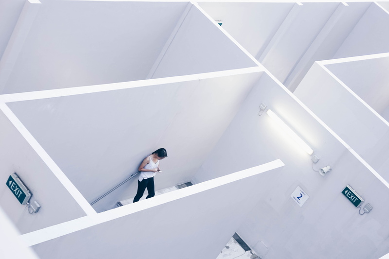 interior, room, young women, office, technology, holding, alone, day, electricity, inside, beside, standing, only women, modern, suit, exit, ceiling, reading