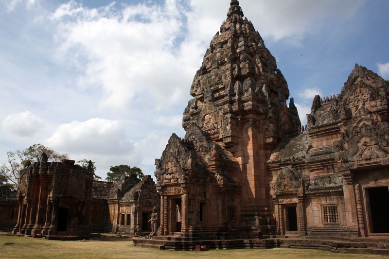 place of worship, building, no people, temple, history, ta pek, sky, thailand, cloudy, cloud - sky, temple complex, religion, 4K, ancient civilization