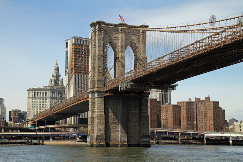 built structure, travel destinations, manhattan Bridge, city, east River, water, engineering, suspension bridge, downtown District, skyscraper, connection