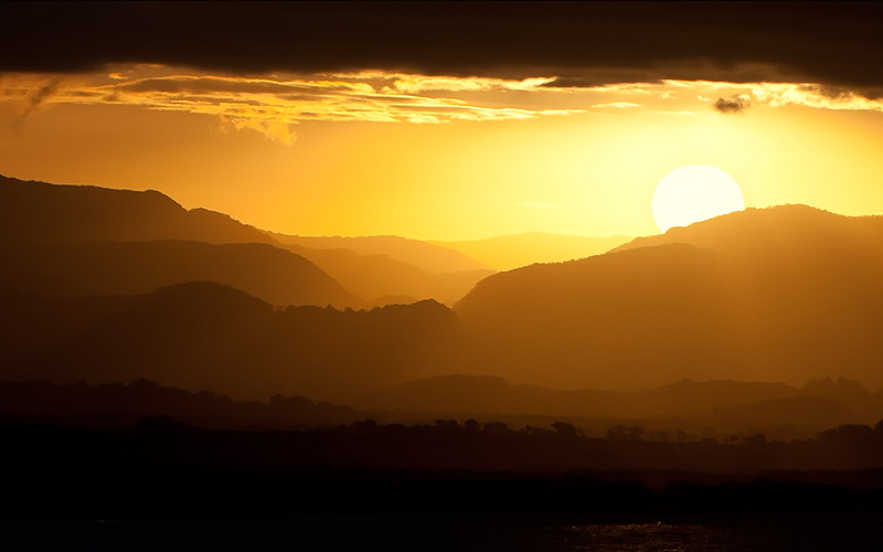 sunset, mountains, Australia, Byron Bay, 2K, landscape